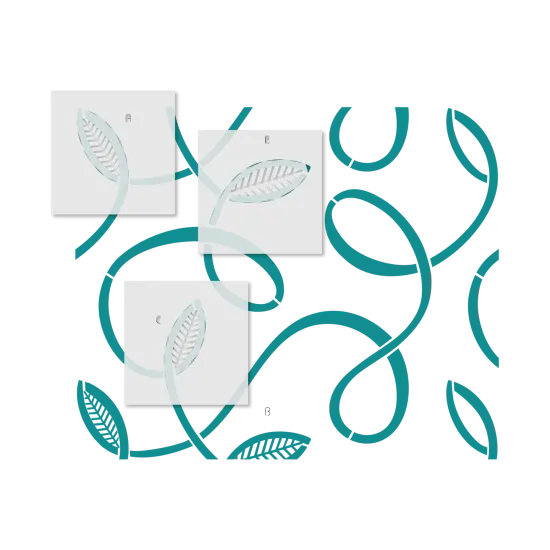 Leafy Swirls All Over Wall Stencil | 3720 by Designer Stencils | Pattern Stencils | Reusable Stencils for Painting | Safe & Reusable Template for Wall Decor | Try This Stencil Instead of a Wallpaper | Easy to Use & Clean Art Stencil Pattern {4}