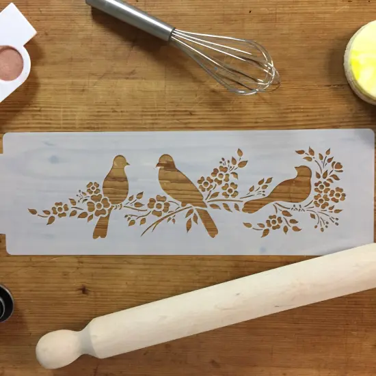 Love Birds Cake Stencil Side | C777 by Designer Stencils | Cake Decorating Tools | {4}