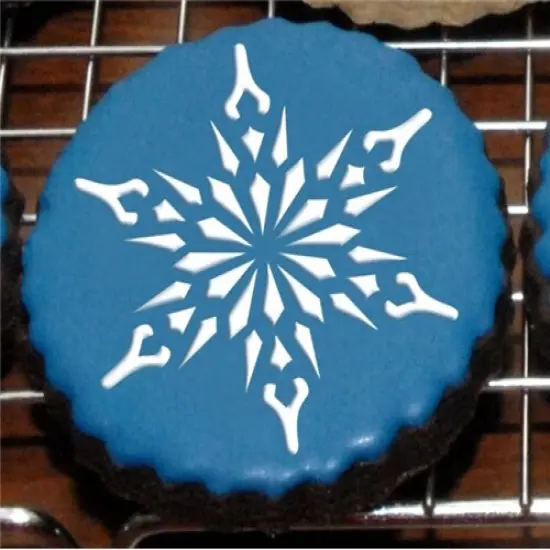 Small Crystal Snowflakes Cookie Stencil #2 | C747 by Designer Stencils | Cookie Decorating Tools | Baking Stencils for Royal Icing, Airbrush, Dusting Powder | Reusable Plastic Food Grade Stencil for Cookie | Easy to Use & Clean Cookie Stencil {2}