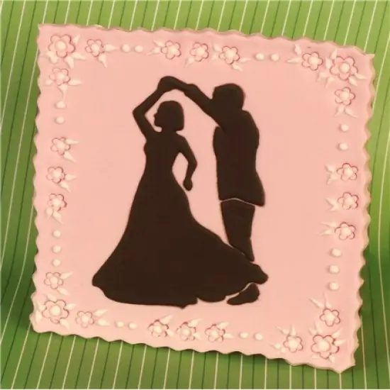 Dancing Couple Cake Stencil | C818 by Designer Stencils | Cake Decorating Tools | Baking Stencils for Royal Icing, Airbrush, Dusting Powder | Reusable Plastic Food Grade Stencil for Cakes | Easy to Use & Clean Cake Stencil {3}