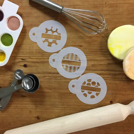 Mini Polka Dots and Stripes Cookie & Cupcake Stencil | C794 by Designer Stencils | Cookie Decorating Tools | {3}