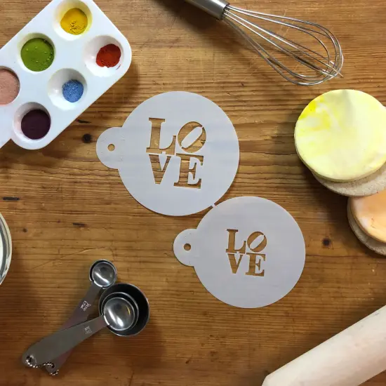 LOVE Sculpture Cookie Stencil Set | C706 by Designer Stencils | Cookie Decorating Tools | Baking Stencils for Royal Icing, Airbrush, Dusting Powder | Reusable Plastic Food Grade Stencil for Cookies | Easy to Use & Clean Cookie Stencil {5}