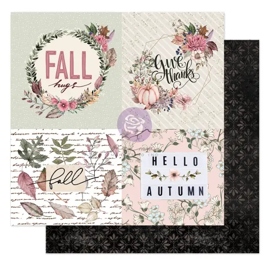 Prima Marketing Inc Hello Pink Autumn Collection 12x12 Sheet - Fall Hugs -, 12"x12" With Foil Detail 655350850012 (TOTAL 10 SHEETS) {1}