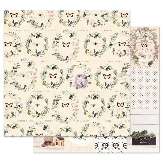 Prima Marketing Inc Prima Marketing Spring12-94839 Spring Farmhouse Dbl-Sided Cardstock 12"x12"-Full Heart, Multi 655350994839 {2}