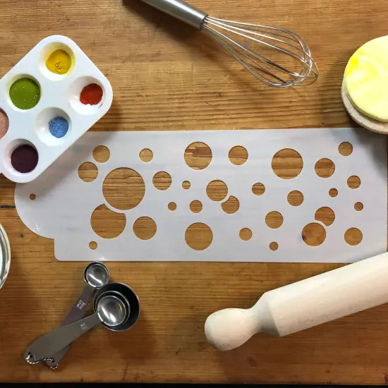 Floating Bubbles Cake Stencil Side | C704 by Designer Stencils | Cake Decorating Tools | {3}