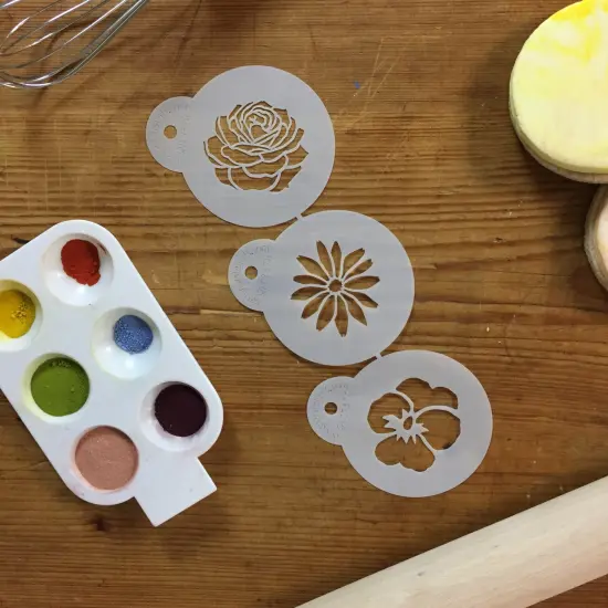 Garden Flowers Cookie Stencil Set | C737 by Designer Stencils | Cookie Decorating Tools | Baking Stencils for Royal Icing, Airbrush, Dusting Powder | Reusable Plastic Food Grade Stencil for Cookies | Easy to Use & Clean Cookie Stencil {3}