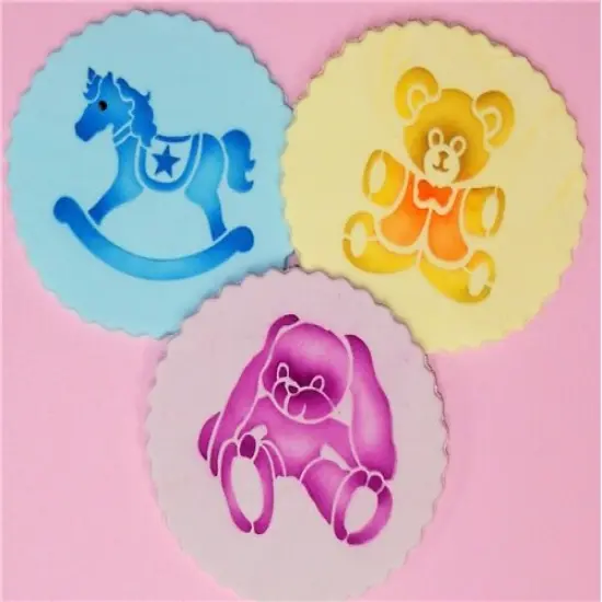 Teddy Bear, Rocking Horse and Bunny Cookie Set | C782 by Designer Stencils | Cookie Decorating Tools | {2}