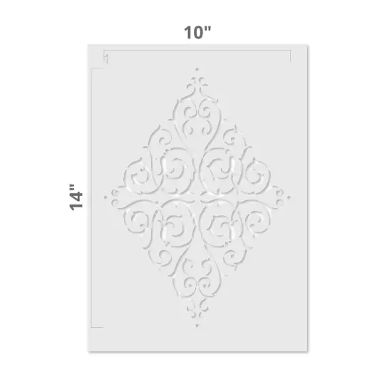 Diamond Medallion Wall Stencil | 3417 by Designer Stencils | Mandala & Medallion Stencils | Reusable Art Craft Stencils for Painting on Walls, Canvas, Wood | Reusable Plastic Paint Stencil for Home Makeover | Easy to Use & Clean Art Stencil {4}