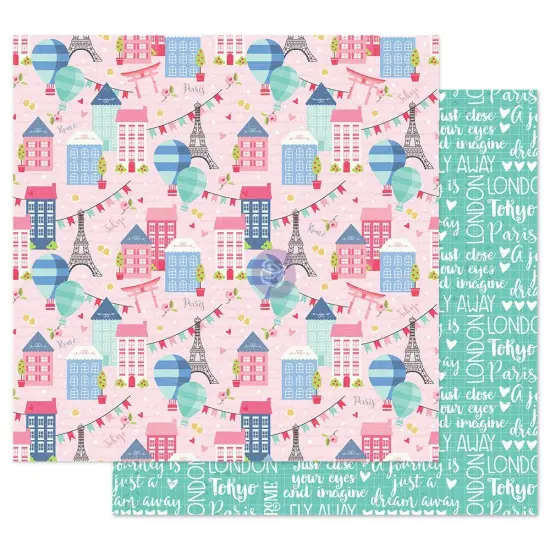 Prima Marketing Inc Jn Traveling Girl 12x12 Sheet - Somewhere In Europe - 1 Sheet - With Foil Details / Paper 655350912 (10 SHEETS)840 {1}