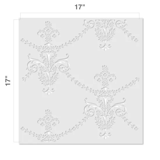 Petite Antique Wallpaper Wall Stencil | 3689 by Designer Stencils | Pattern Stencils | Reusable Stencils for Painting | Safe & Reusable Template for Wall Decor | Try This Stencil Instead of a Wallpaper | Easy to Use & Clean Art Stencil Pattern {2}