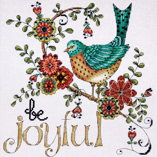 Design Works Counted Cross Stitch Kit 10"X10"-Heartfelt Be Joyful {1}