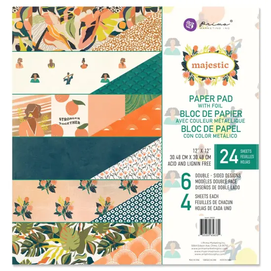 Majestic Collection 12x12 Paper Pad - 24 sheets w foil {1}