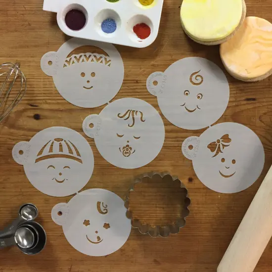 Baby Faces Cookie Stencil Set | C736 by Designer Stencils | Stencils for Royal Icing, Airbrush, Dusting Powder | {6}
