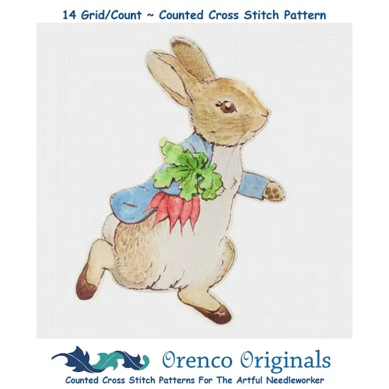 Beatrix Potter Peter Rabbit Brings Carrots Home Counted Cross Stitch Pattern {1}