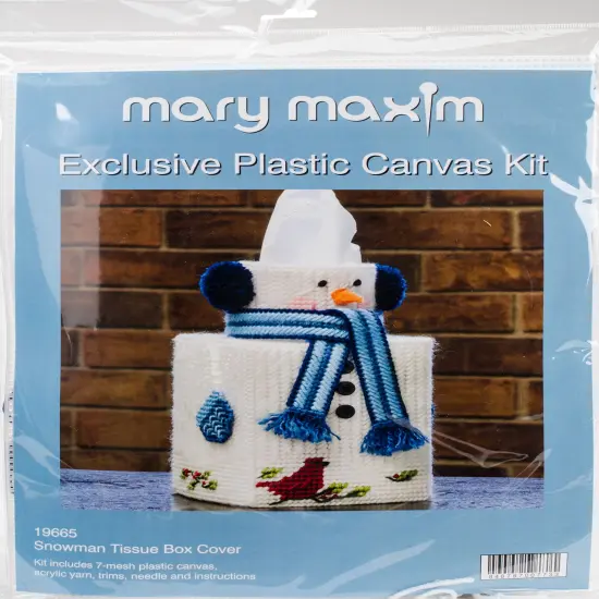 Mary Maxim Plastic Canvas Tissue Box Kit 5"-Snowman {1}