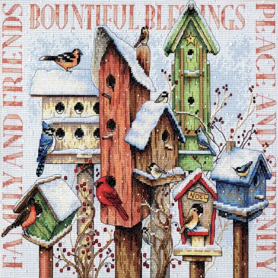 Dimensions Counted Cross Stitch Kit 18"X15"-Winter Housing {1}