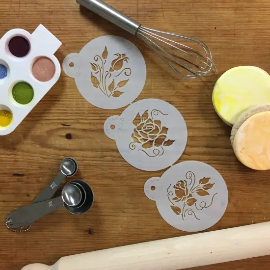 Roses are Red Cookie Stencils | C809 by Designer Stencils | Cookie Decorating Tools | Baking Stencils for Royal Icing, Airbrush, Dusting Powder | Reusable Plastic Food Grade Stencil for Cookies | Easy to Use & Clean Cookie Stencil {4}