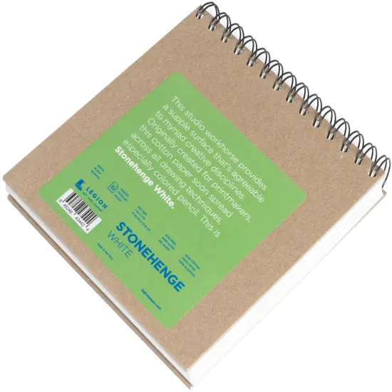 Stonehenge Spiral Paper Pad 7"X7" 32 Sheets/Pkg-White 90lb {2}