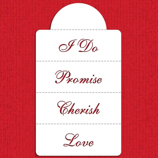 Love, Cherish, Promise and I Do Lettering Cake Stencil Side | C812 by Designer Stencils | Cake Decorating Tools | {2}