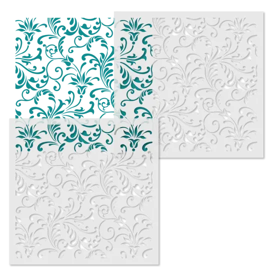 Rebecca Floral All Over Wall Stencil | 3692 by Designer Stencils | Pattern Stencils | Reusable Stencils for Painting | Safe & Reusable Template for Wall Decor | Try This Stencil Instead of a Wallpaper | Easy to Use & Clean Art Stencil Pattern {4}