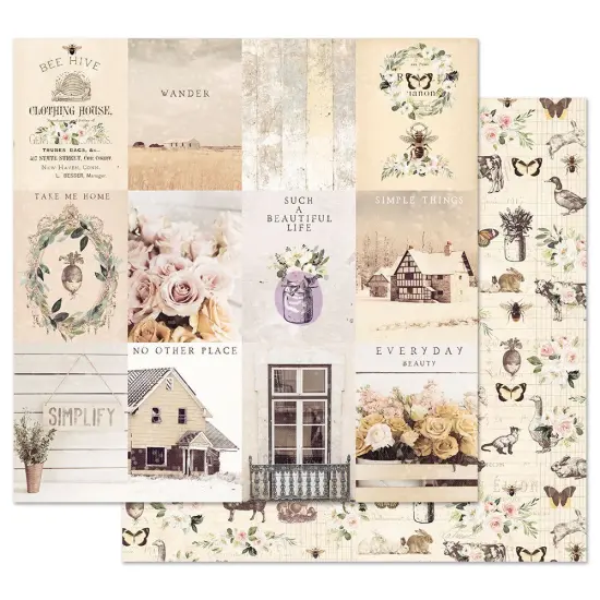 Prima Marketing Inc Prima Marketing Spring Farmhouse Dbl-Sided Cardstock 12"x12"-Simple Things, Multi 655350994808 {1}