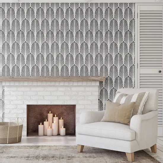 Great Gatsby Art Deco Fan Wall Stencil | 3711 by Designer Stencils | Reusable Stencils for Painting | {2}