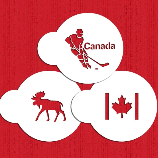 Oh Canada! Cookie Stencil Set | C843 by Designer Stencils | Cookie Decorating Tools | Baking Stencils for Royal Icing, Airbrush, Dusting Powder | Reusable Plastic Food Grade Stencil for Cookies | Easy to Use & Clean Cookie Stencil {2}