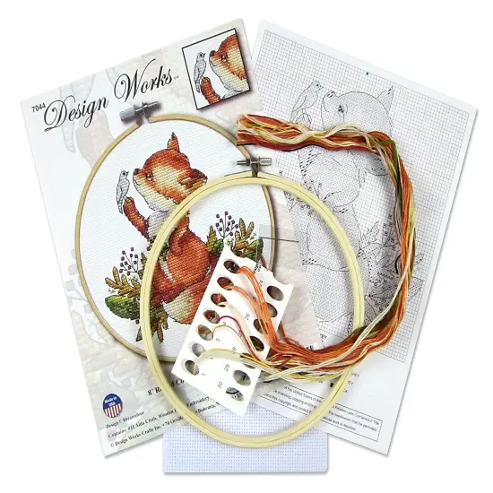Design Works Counted Cross Stitch Kit 8" Round-Fox {3}