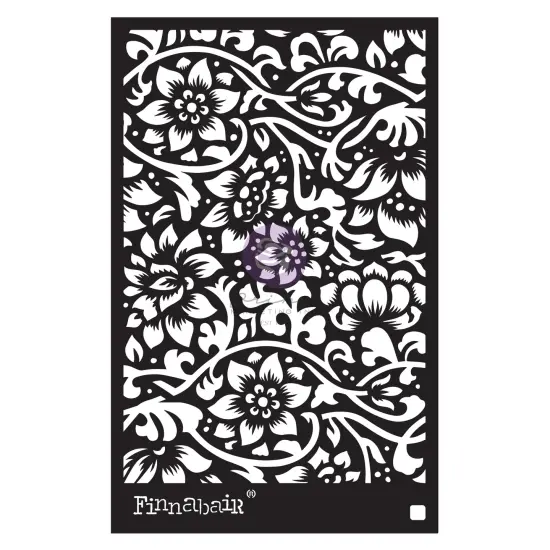 Prima Marketing Inc Finnabair Stencil - Bindweed Wallpaper - 1 Piece, 6"x9" 655350968953 {1}