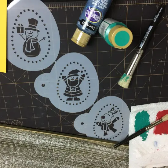 Christmas Friends Cookie Stencil Set: Santa, Reindeer, Snowman | C731 by Designer Stencils | Stencils for Royal Icing, Airbrush, Dusting Powder | {5}