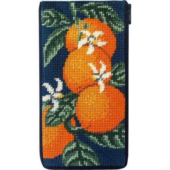 Stitch & Zip Eyeglass Case Needlepoint Kit- Oranges Multicolor {1}
