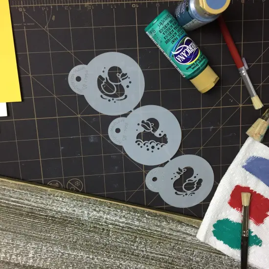 Mini Rubber Duck Cookie & Cupcake Stencil Set | C795 by Designer Stencils | Cookie Decorating Tools | Baking Stencils for Royal Icing, Airbrush, Dusting Powder | Reusable Plastic Food Grade Stencil for Cookies | Easy to Use & Clean Cookie Stencil {3}