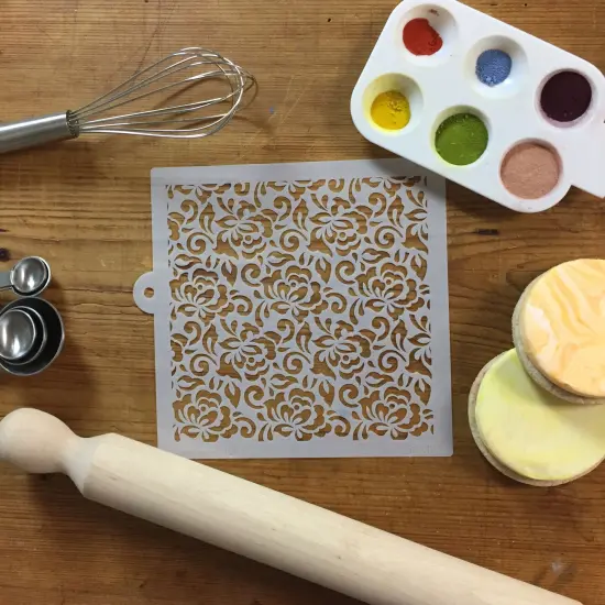Chantilly Miniprint Cake Stencil | C849 by Designer Stencils | Stencils for Royal Icing, Airbrush, Dusting Powder | {4}