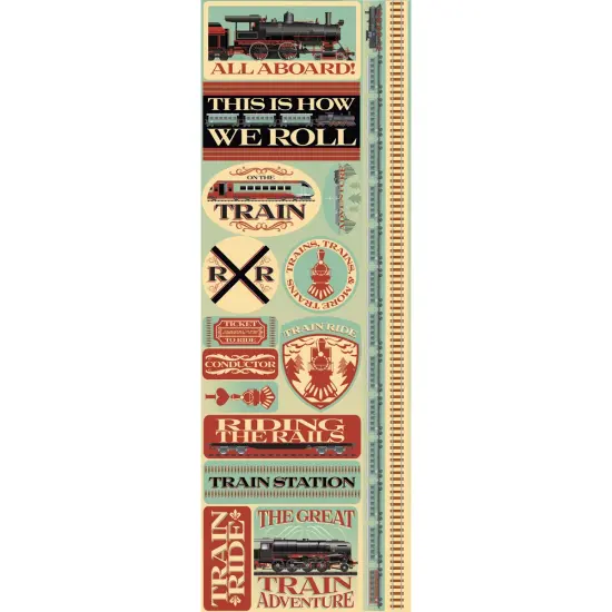 Reminisce Signature Series Cardstock Combo Sticker 4.25"X12"-Train {1}