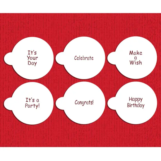 It's a Party Cookie Stencil Set: Happy Birthday, Congrats, It's a Party, Make a Wish, Celebrate | C823 by Designer Stencils | Cookie Decorating Tools | Baking Stencils for Royal Icing, Airbrush, Dusting Powder | Reusable Food Grade Stencil {4}