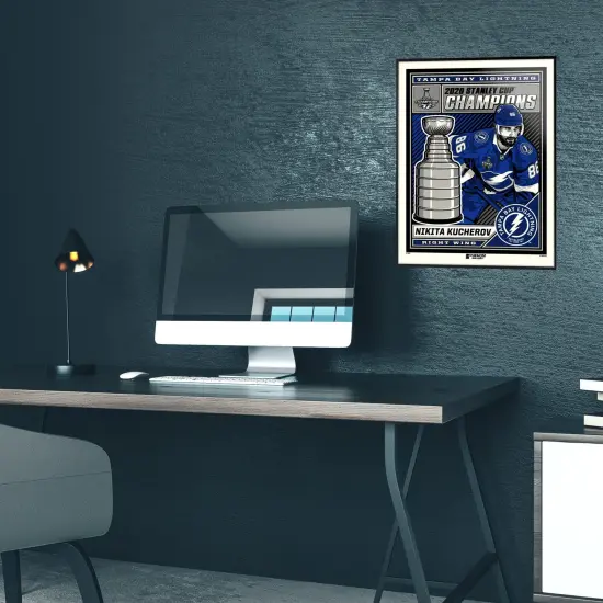 Phenom Gallery Tampa Bay Lightning Nikita Kucherov 2020 Stanley Cup Champs 18" x 24" Serigraph {5}