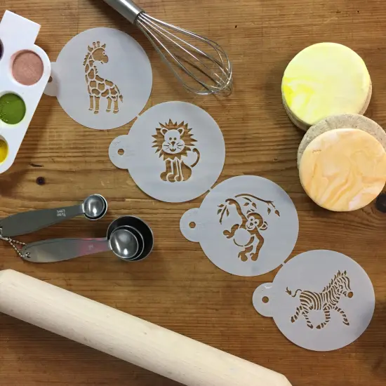 Jungle Animals Cookie Stencil Set | C787 by Designer Stencils | Cookie Decorating Tools | Baking Stencils for Royal Icing, Airbrush, Dusting Powder | Reusable Plastic Food Grade Stencil for Cookies | Easy to Use & Clean Cookie Stencil {5}