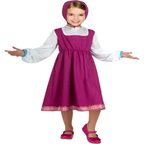 Masha And The Bear Dress Classic Girl's Costume {1}