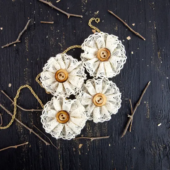 Prima Marketing Inc Prima Marketing Coconut Oahu Fabric Flowers, 2.5-Inch, 4-Pack 655350578121 {1}