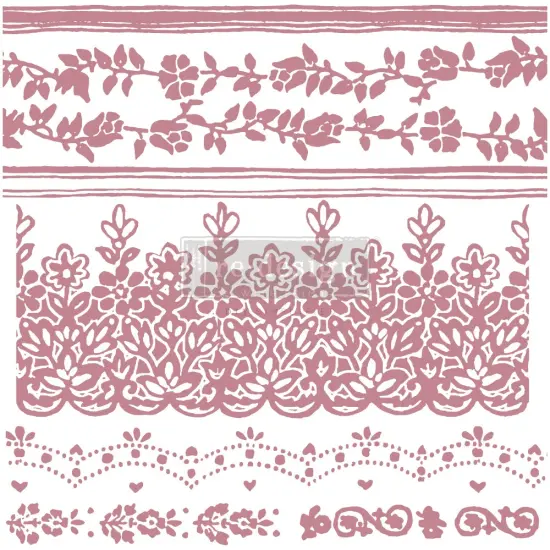 Redesign Decor Stamp - Floral Borders 12"x12" (7 pcs) {1}
