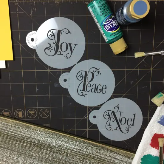 Joy, Noel and Peace Cookie Set | C785 by Designer Stencils | Cookie Decorating Tools | Baking Stencils for Royal Icing, Airbrush, Dusting Powder | Reusable Plastic Food Grade Stencil for Cookies | Easy to Use & Clean Cookie Stencil {6}