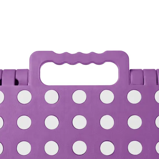 Casafield 9" Folding Step Stool with Handle, Purple - Portable Collapsible Small Plastic Foot Stool for Kids and Adults - Use in the Kitchen, Bathroom and Bedroom {4}