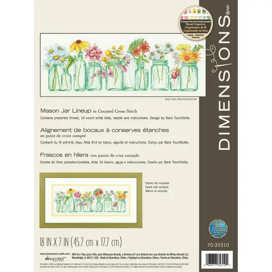 Dimensions Counted Cross Stitch Kit 18"X7"-Mason Jar Lineup {1}
