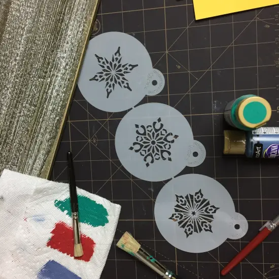 Small Crystal Snowflakes Cookie Stencil #2 | C747 by Designer Stencils | Cookie Decorating Tools | Baking Stencils for Royal Icing, Airbrush, Dusting Powder | Reusable Plastic Food Grade Stencil for Cookie | Easy to Use & Clean Cookie Stencil {4}