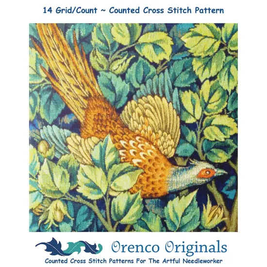 New William Morris Pheasant in the Woods Design Counted Cross Stitch Pattern {1}