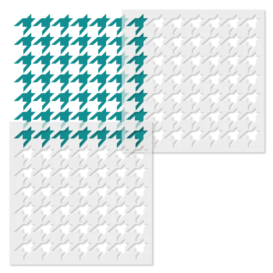 Houndstooth Wallpaper Wall Stencil | 3647 by Designer Stencils | Pattern Stencils | Reusable Stencils for Painting | Safe & Reusable Template for Wall Decor | Try This Stencil Instead of a Wallpaper | Easy to Use & Clean Art Stencil Pattern {3}