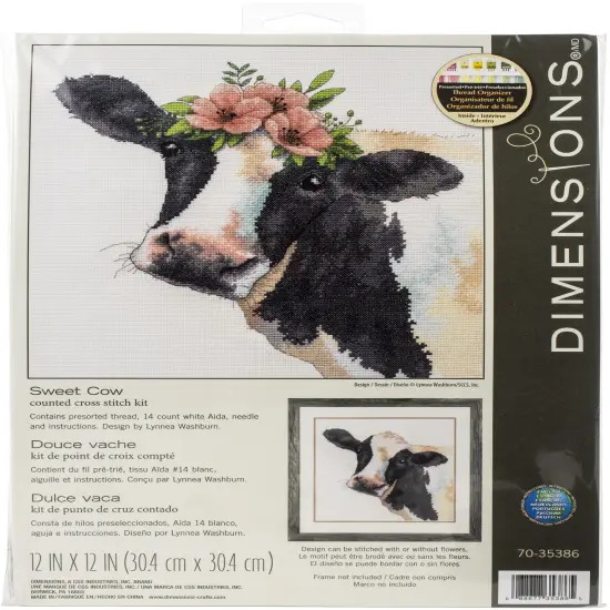 Dimensions Counted Cross Stitch Kit 12"X12"-Sweet Cow {1}
