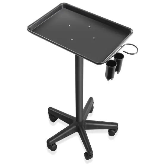 Saloniture Aluminum Salon Instrument Tray with Caddy, Heavy-Duty Rolling Base {8}