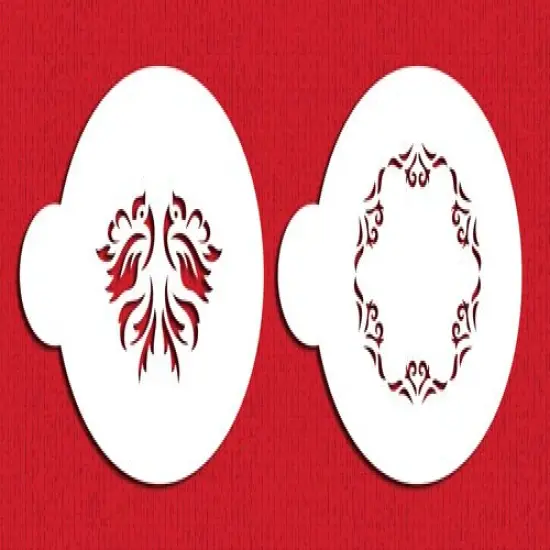 Wedding Doves Cookie Stencil Set | C729 by Designer Stencils | Cookie Decorating Tools | Baking Stencils for Royal Icing, Airbrush, Dusting Powder | Reusable Plastic Food Grade Stencil for Cookies | Easy to Use & Clean Cookie Stencil {1}