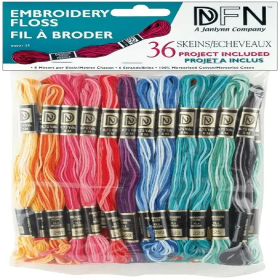 Janlynn Cotton Embroidery Floss Pack 8.7yd 36/Pkg-Variegated Colors {1}
